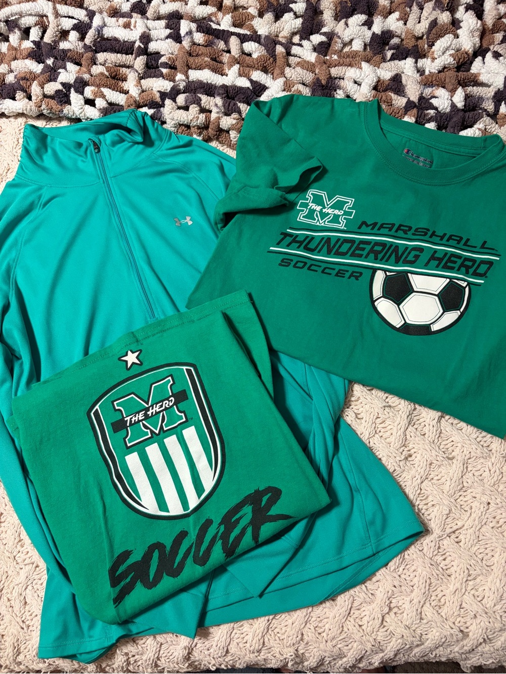 Marshall Women’s Soccer T-shirts and Under Armour LS Semi Fitted Shirt